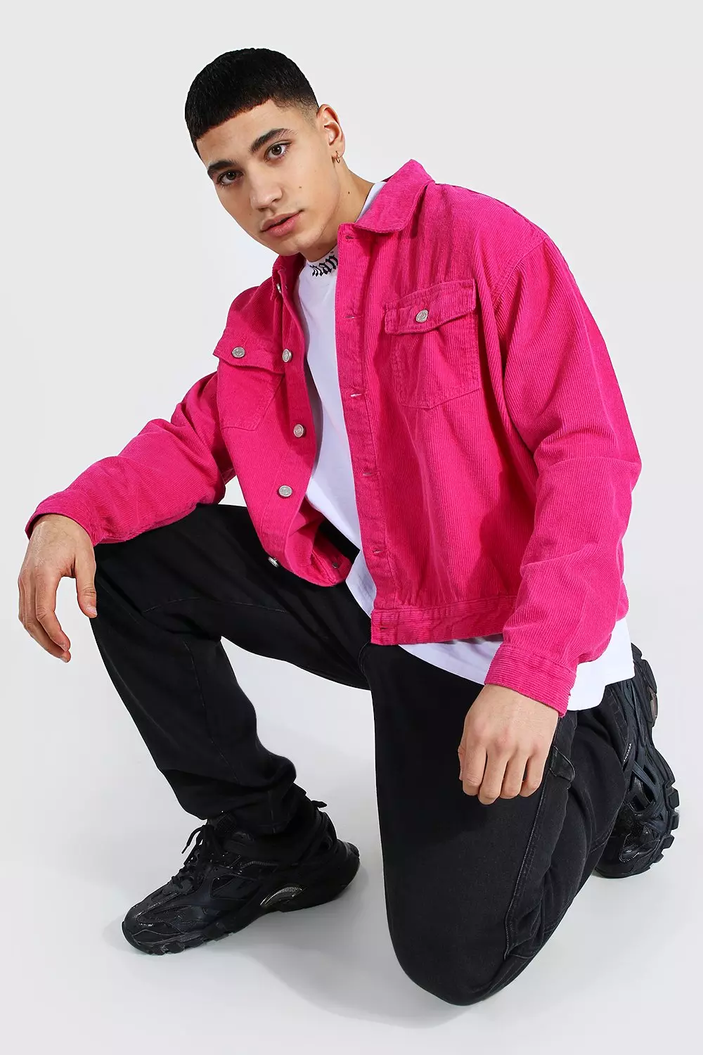 【boohoo】BOXY タオル生地スウェットショートトラックスーツ boohoo】BOXY スウェット半袖シャツトラックスーツ (boohoo